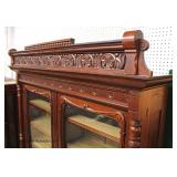  ANTIQUE Beautiful 2 Door Walnut Victorian Bookcase in the Original Finish  Auction Estimate $1000-$