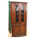  ANTIQUE Walnut 8 Pane Corner Cabinet  Auction Estimate $300-$600 – Located Inside 