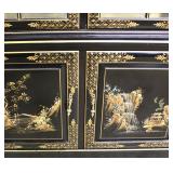  “Union National Furniture” BEAUTIFUL 4 Door 2 Piece Asian Decorated China Cabinet in Good Condition