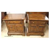  “Ethan Allen Furniture” PAIR of Solid Cherry Bracket Foot Night Stands  Auction Estimate $100-$300 