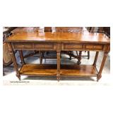  “Butler Furniture” Mahogany 2 Drawer Console Table  Owner says it came out of Michael McCary from “
