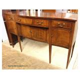  “Hickory Furniture” Mahogany Serpentine Front Taper Leg Sideboard  Auction Estimate $300-$600 – Loc