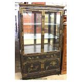  Asian Decorated 2 Door Mirror Back Display Cabinet  Auction Estimate $100-$300 – Located Inside    