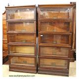  PAIR of ANTIQUE Quartersawn Oak 5 Stack Barrister Bookcase  all Matching Numbers and Original Finis
