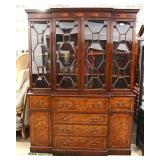  Burl Mahogany "Baker Furniture" 2 Piece Individual Pane 4 Door Breakfront  Auction Estimate $500-$1