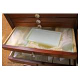  ANTIQUE Mahogany Dental Cabinet with some of  the Original Glass Drawer Inserts  Auction Estimate $