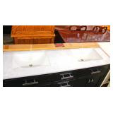  NEW 60" "Water Creations" Marble Top Double Sink Bathroom Vanity with Easy Close Drawers  Auction E