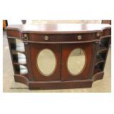 Mahogany Leather Top Oval Mirrored Door One Drawer 2 Door Credenza Auction Estimate $100-$300 – Loca
