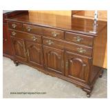 SOLID Mahogany “Ethan Allen Furniture” 5 Drawer 4 Door Buffet Auction Estimate $200-$400 – Located I