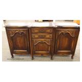 ANTIQUE Oak Country French Carved Buffet Auction Estimate $200-$400 – Located Inside