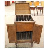 ANTIQUE Oak Music Cabinet Auction Estimate $100-$300 – Located Dock
