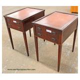 PAIR of Leather Top One Drawer Lamp Tables Auction Estimate $50-$100 – Located Inside
