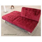 Modern Design Red Upholstered Futon  Auction Estimate $100-$300 – Located Dock