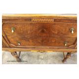 Walnut Two Tone 2 Drawer 2 Door Sideboard with Gallery Auction Estimate $100-$300 – Located Inside