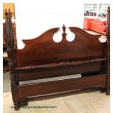“Bassett Furniture” 3 Piece Bedroom Set Mahogany Bracket Foot with Queen Size Poster Bed Auction Est