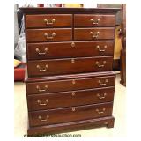 NICE “Link Taylor Furniture” 4 Piece Bedroom Set SOLID Mahogany Bracket Foot with Queen Size Poster 