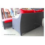 NEW 2 Piece “RST” Rattan Resin Wicker Weather Resistant Loveseat and Ottoman with Cushions Auction E