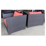 NEW PAIR of Rattan Resin Wicker Chairs with Cushions Auction Estimate $200-$400 – Located Inside