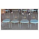 “Set of 4” VINTAGE Metal Decorator Painted Kitchen Chairs Auction Estimate $100-$300 – Located Insid