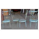 “Set of 4” VINTAGE Metal Decorator Painted Kitchen Chairs Auction Estimate $100-$300 – Located Insid