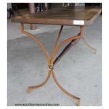 Modern Design Wood Top Metal Base Table Auction Estimate $50-$100 – Located Inside