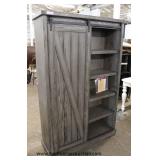 NEW Contemporary “Martin Furniture” Grey Washed Sliding Door with Restoration Hardware Bookcase with