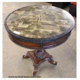 Contemporary Mahogany Carved Base Star Burst Top Parlor Table Auction Estimate $100-$200 – Located I