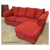 NEW Contemporary Red Upholstered 2-Part Sectional Sofa Chaise Auction Estimate $200-$400 – Located I