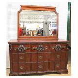 5 Piece “Liberty Furniture” Mahogany Shell Carved Bedroom Set with Ball and Claw Shell Carved High B