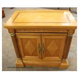 4 Piece “Stanley Furniture” Maple Diamond Inlaid Bedroom Set with Full Headboard and Fitted Interior