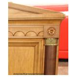 4 Piece “Stanley Furniture” Maple Diamond Inlaid Bedroom Set with Full Headboard and Fitted Interior