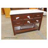 NEW Contemporary Mahogany Marble Top 48” Bathroom Vanity Auction Estimate $200-$400 – Located Inside