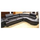  NEW COOL Ultra Modern Design Contemporary Decorator Brown Leather Sectional with Adjustable Headres