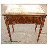  Burled Marble Top French Style Table  Auction Estimate $100-$300 – Located Inside 