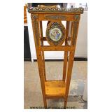  Burl Maple French Style Pedestal with Porcelain Medallion and Applied Bronze  Auction Estimate $200