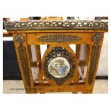  Burl Maple French Style Pedestal with Porcelain Medallion and Applied Bronze  Auction Estimate $200