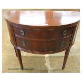  Mahogany Demilune 2 Drawer Taper Leg Server  Auction Estimate $200-$400 – Located Inside 