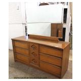  3 Piece “Bassett Furniture” Mid Century Modern Danish Walnut Bedroom Set with Full Size Bed  Auctio