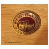  3 Piece “Bassett Furniture” Mid Century Modern Danish Walnut Bedroom Set with Full Size Bed  Auctio