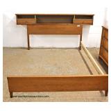  3 Piece “Bassett Furniture” Mid Century Modern Danish Walnut Bedroom Set with Full Size Bed  Auctio