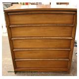 3 Piece “Bassett Furniture” Mid Century Modern Danish Walnut Bedroom Set with Full Size Bed  Auctio