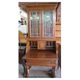  SOLID Oak 2 Piece Leaded Glass Secretary Bookcase by Ethan Allen  Auction Estimate $200-$400 – Loca