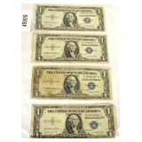  Selection of U.S. Silver Certificate $1.00 Bills and Large $1.00 Silver Certificate  Auction Estima