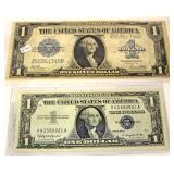  Selection of U.S. Silver Certificate $1.00 Bills and Large $1.00 Silver Certificate  Auction Estima