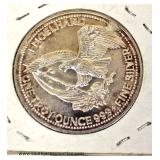  Silver 999 The American Prospector 1985 Coin  Auction Estimate $20-$50 – Located Inside 