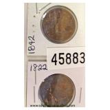  2 Large Cents  Auction Estimate $5-$10 – Located Inside 