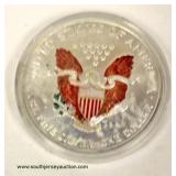  2000 Eagle Silver Painted Coin  Auction Estimate $20-$50 – Located Inside 
