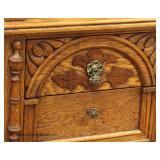 Depression Oak Blind Door China Cabinet Auction Estimate $100-$300 – Located Inside