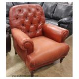 Leather “Natuzzi” Button Tuft Club Chair  Auction Estimate $200-$400 – Located Inside