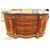 Contemporary Burl Mahogany Marble Top Buffet  Auction Estimate $200-$400 – Located Inside